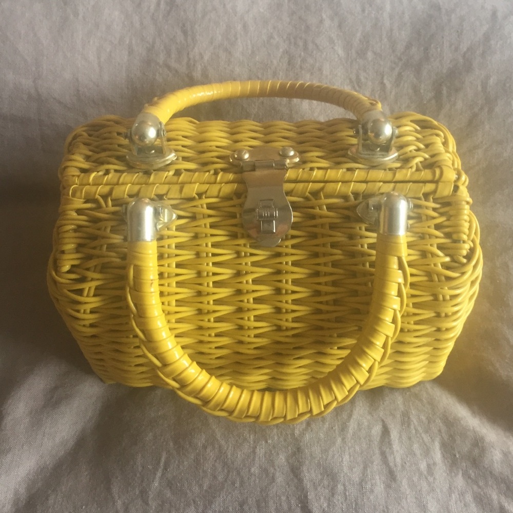 Yellow Woven Handbag